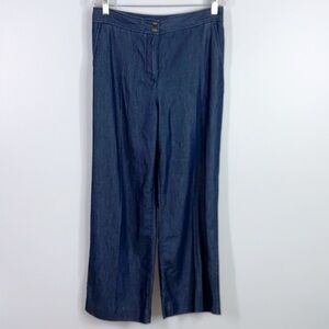 Talbots chambray wide leg trouser pants size 8 petite